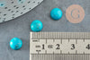 Cabochon rond howlite naturel teinté turquoise 8mm, cabochon création bijoux pierre, X1 G8653