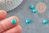 Cabochon rond howlite naturel teinté turquoise 8mm, cabochon création bijoux pierre, X1 G8653