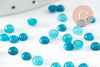 Cabochon rond jade naturel bleu cyan 4mm, cabochon pierre naturelle, x1 (G9959)