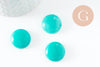 Cabochon rond jade naturel teinté turquoise 20mm, cabochon bijoux pierre naturelle, x1 G9615