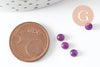 Cabochon rond jade naturel violet foncé 4mm, cabochon pierre naturelle, x1 (G9947)