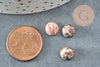 Cabochon rond jaspe marbré 8mm,bijou pierre,jaspe naturel, jaspe marron,cabochon 8mm, pierre naturelle, X1 G2231