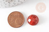 Cabochon rond jaspe rouge à facettes, cabochon rond,jaspe naturel, jaspe rouge,cabochon 14.5mm, X1 G1857