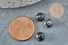 Cabochon rond obsidienne neige naturelle 8mm, cabochon pour création bijoux pierre naturelle,X1 G8670