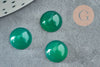 Cabochon rond onyx vert foncé 10mm, cabochon création bijoux pierre, X1 G8675