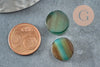 Cabochon rond onyx verte naturelle 14.5-15.5mm,cabochon pierre naturelle, X1 G9572