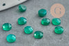 Cabochon rond onyx verte naturelle facetté 4mm,cabochon pierre naturelle,4mm, X1 G2275