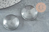 Cabochon rond verre transparent, cabochon verre,création bijoux,cabochon transparent,22mm, X5 G5372