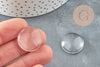 Cabochon rond verre transparent, cabochon verre,création bijoux,cabochon transparent,22mm, X5 G5372