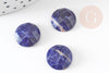 Cabochon sodalite bleue facetté,cabochon rond, sodalite naturelle,14.5mm, pierre naturelle, x1 G2305