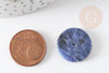 Cabochon sodalite naturelle percé naturel 25mm, creation bijou pierre naturelle, X1 G6458