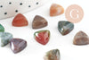 Cabochon triangle agate indienne 9,5-10mm, cabochon pierre ,agate naturelle, X1 G7248