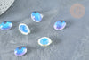 Cabochon verre ovale clair AB 14mm, cabochon ovale, cabochon verre, X1 G8334