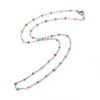 Chaine acier argenté résine multicolore,chaine collier,chaine fantaisie,chaine sans nickel, chaine complète,2mm,45cm, X1 G1412