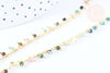 Chaine collier laiton doré fantaisie tourmaline naturelle 45cm, création bijoux pierre naturelle, x1 G7251