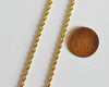 Chaine complète acier dorée 14k torsadée,collier doré,sans nickel,chaine complète,2.5mm,50cm X1 G1474