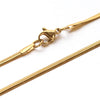 Chaine serpent complète acier inoxydable 304 doré 14k -2.2mm- 45cm,création de bijoux en acier inoxydable, X1 G5680