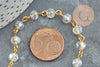 Chaines dorées perles cristal , chaine collier, chaine lunettes,chaine fantaisie, X1 ,G6117