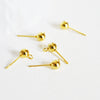 Clous puces oreille boule acier 304 inoxydable doré24K 17mm, boucles d'oreilles acier,oreille percée, x10, G8433