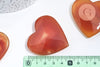 Coeur agate naturelle orange druze, agate naturelle roulée, pierre semi-precieuse, séance lithothérapie, 47mm, X1 G5651