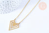 Collier losange acier inoxydable doré 14k 43cm,idée cadeau anniversaire, x1 G7140