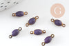 Connecteur ovale laiton brut émail violet, laiton doré, pendentif ovale,10.5mm, X10 G8045