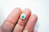 Connecteur rond nacre blanche mauvais oeil zamac doré, fournitures créatives,chance, cabochon nacre, gri-gri,18.5mm , x1 G3685