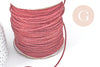 Cordon Polyester métal rigide rouge métalisé 2mm,création pour scrapbooking, X 1M G8998