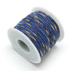 Cordon bleu foncé or, fabrication bijoux, création bijoux,ruban mariage, scrapbooking, largeur 1.5mm, longueur 1 mètre-G2161