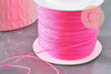 Cordon fil de jade rose fluorescent polyester 0.6mm, cordon pour création de bijoux x1 mètre G9535