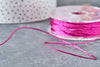 Cordon rose fuchsia Métallisé tressé polyester 1mm, cordon métallisé pour bijoux, X 1mètre G8172