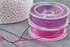 Cordon rose fuchsia Métallisé tressé polyester 1mm, cordon métallisé pour bijoux, X 1mètre G8172