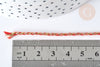 Cordon tressé orange clair et foncé fil doré 1.5mm-2mm, scrapbooking, X 1Mètre G7470