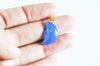 EP Pendentif lune agate bleue support doré, pendentif pierre agate naturelle bleue,création bijoux en pierre naturelle, 23mm, x1,G3200