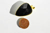 EP Pendentif ovale agate noire,Pendentif pour bijoux, pendentif pierre,pierre naturelle, agate naturelle,agate noire,création bijoux,40mm,G2517