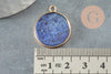 EP Pendentif rond lapis lazuli naturel laiton doré 26mm, x1 (G0050)