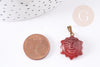 EP Pendentif soleil agate rouge support doré 23mm, pendentif pierre agate naturelle bordeau,création bijoux en pierre naturelle, x1, G5670