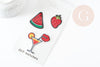 Ecusson à repasser pastèque fraise cocktail,customisation vêtement, écusson thermocollant fruit,patch brodé,57mm,x3 G1820