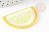 Ecusson brodé à repasser citron jaune customisation vêtement 46.5mm, écusson thermocollant fruit,patch brodé, x2 G8764