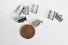 Embouts ruban métal platine à pincer,,finition ruban,finition chaine,13mm, x10 G1112