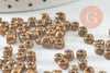 Grosse perles rocaille bronze brillant 4mm, x10gr (G2547)