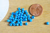 Grosses perles de rocaille bleues irisées peut btes 4mm, fourniture créative, perles rocaille, grosse perles, bleu transparent irisé,10 grammes G3813