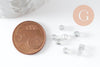 Grosses perles de rocaille gris clair transparent,perles rocaille, création bijoux,4mm, x10Gr (G3739)