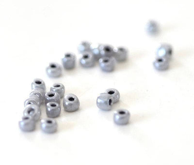 Grosses perles de rocaille grises, fourniture créative, perles rocaille, grosse perles, gris irisé, création bijoux,10grammes,4mm G3673