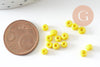 Grosses perles rocaille jaune 4mm,fournitures pour bijoux, perles rocaille, jaune opaque,perles verre,diamètre 4mm x 10Gr (G0380)