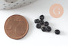 Grosses perles rocaille noire,fournitures pour bijoux, perles rocaille noire,perles verre, création bijou,noir opaque, lot 10g, 4mm G0901