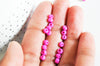 Grosses perles rocaille rose foncé peintes 4mm,perles rocaille rose opaque, perles verre, x 10Gr (G3738)