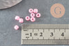 Grosses perles rocaille rose nacrée 4mm, perles rose pâle perlage x10g (G5474)