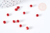 Grosses perles rocaille rouge, perles rocaille rouge opaque, diamètre 4mm, x 10Gr (G0184)