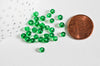 Grosses perles rocaille vert bouteille transparent 4mm,perles rocaille pour création bijoux, x 10Gr (G5400)